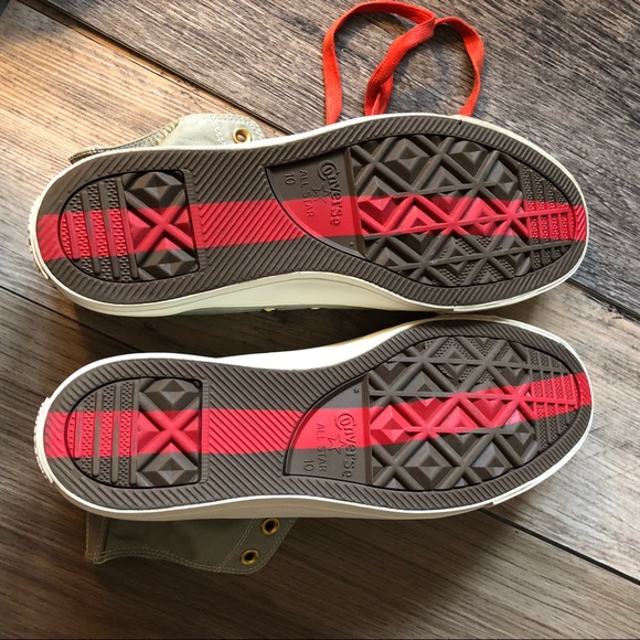 Custom Converse Boston High Tops Grey/Silver with Red Laces Men's Size 10 - Picture 14 of 15